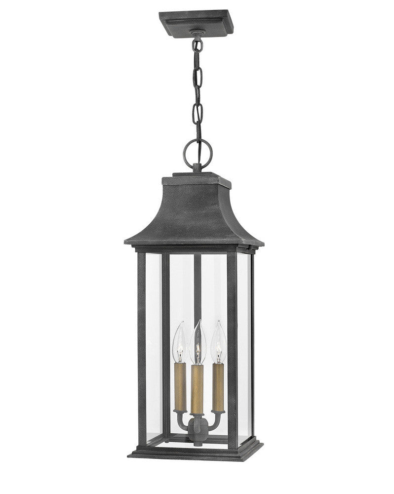 Hinkley Adair Outdoor Pendant Aluminum, Gray, Aged Zinc