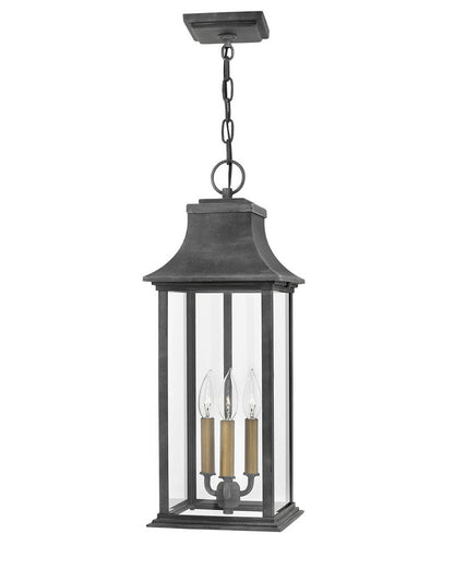 Hinkley Adair Outdoor Pendant Aluminum, Gray, Aged Zinc