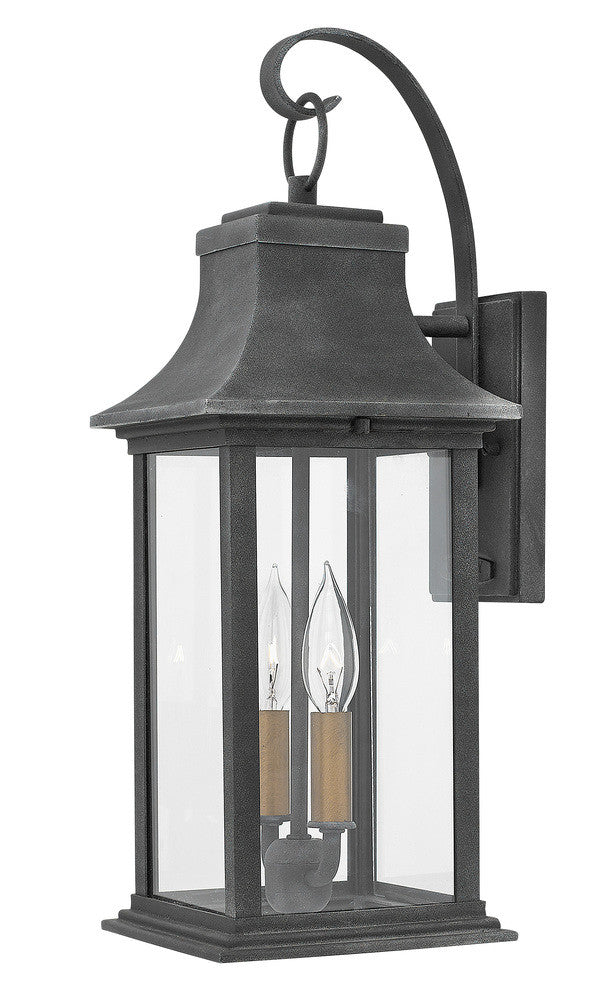 Hinkley Adair Outdoor Wall Mount Lantern Aged Zinc