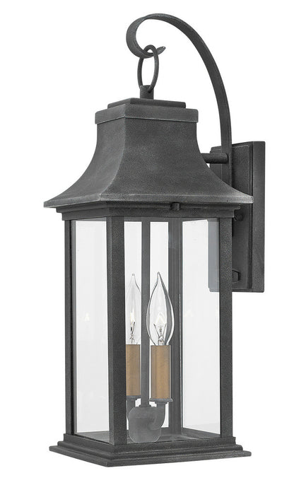 Hinkley Adair Outdoor Wall Mount Lantern Aged Zinc