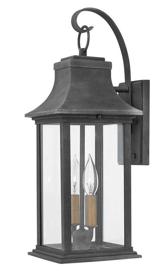 Hinkley Adair Outdoor Wall Mount Lantern Aged Zinc