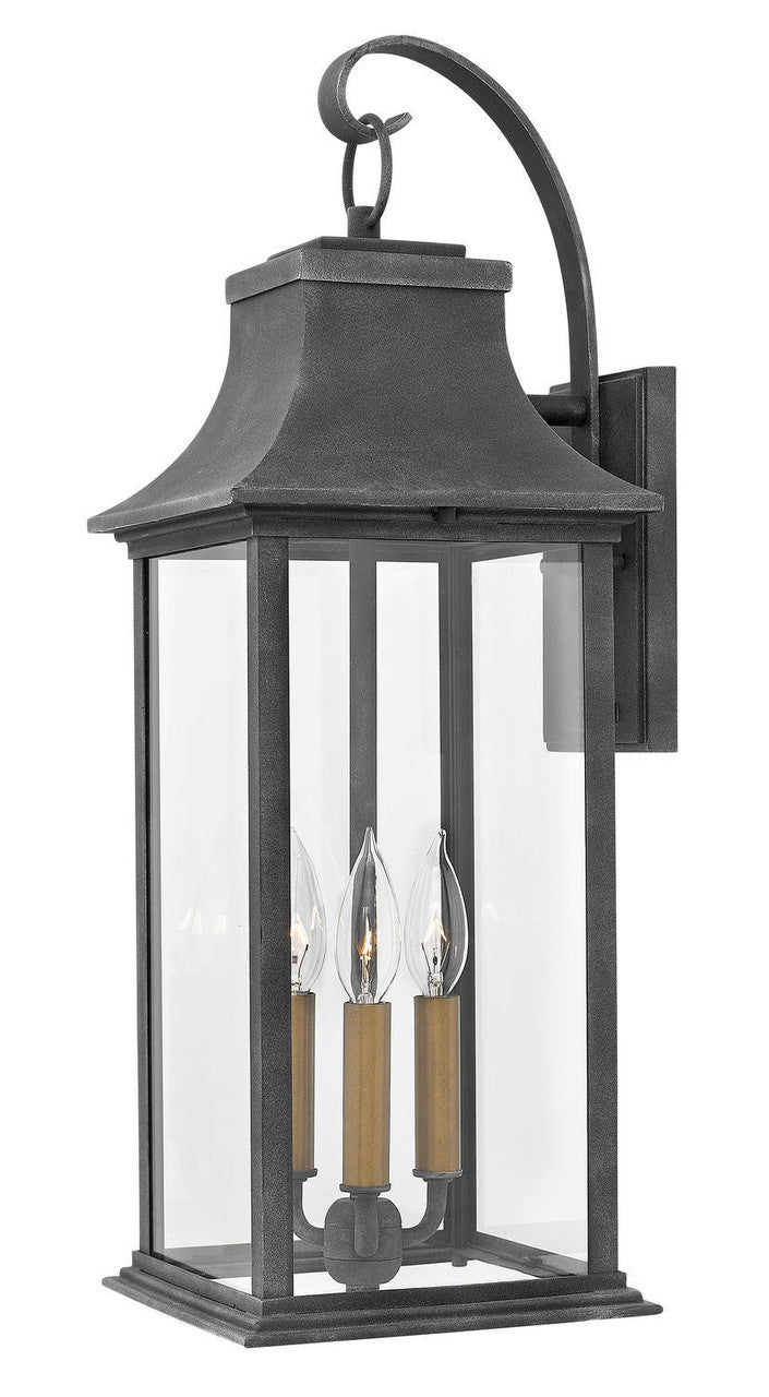 Hinkley Adair Outdoor Wall Mount Lantern Aged Zinc
