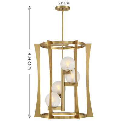 Savoy House Darien 4-Light Pendant - Warm Brass, view 8