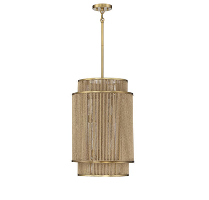 Ashburn 6-Light 25-in Pendant - Warm Brass and Rope