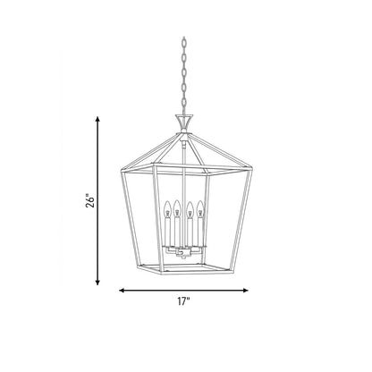 Townsend 4-Light Pendant in Polished Nickel