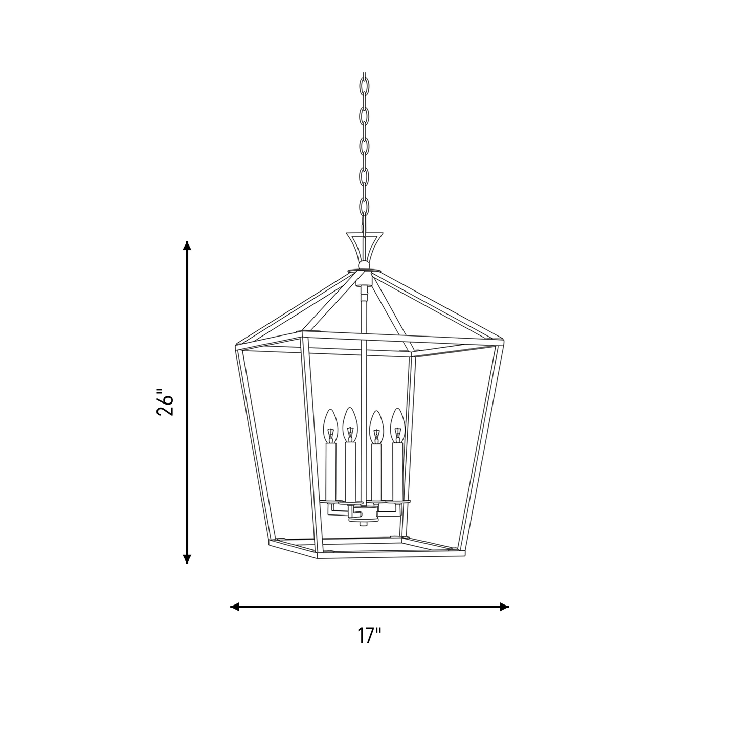 Townsend 4-Light Pendant in Polished Nickel