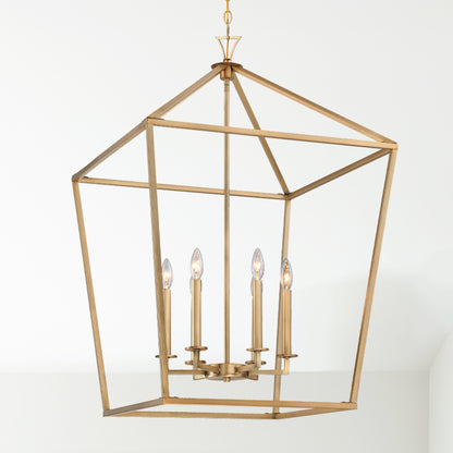 Townsend 6-Light Pendant in Warm Brass