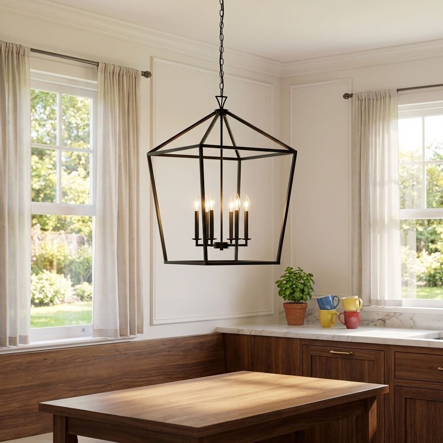 Townsend 6-Light Pendant in Warm Brass