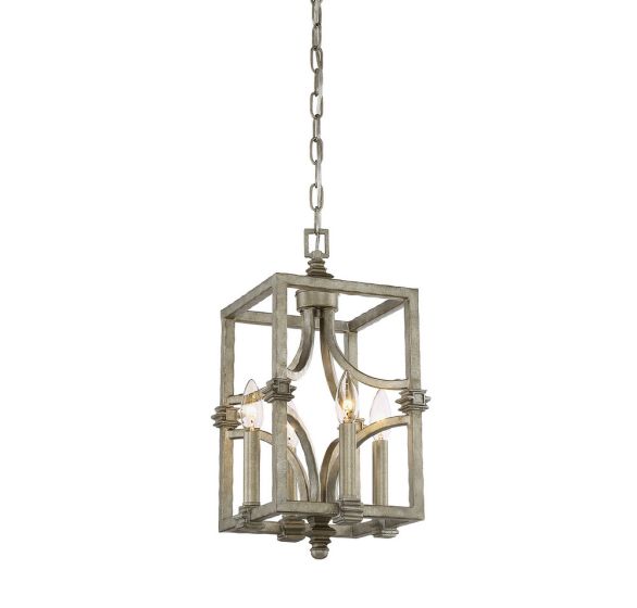 Savoy House Structure 4-Light Pendant Aged Steel