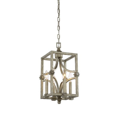 Savoy House Structure 4-Light Pendant Aged Steel