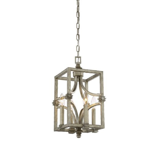 Savoy House Structure 4-Light Pendant Aged Steel