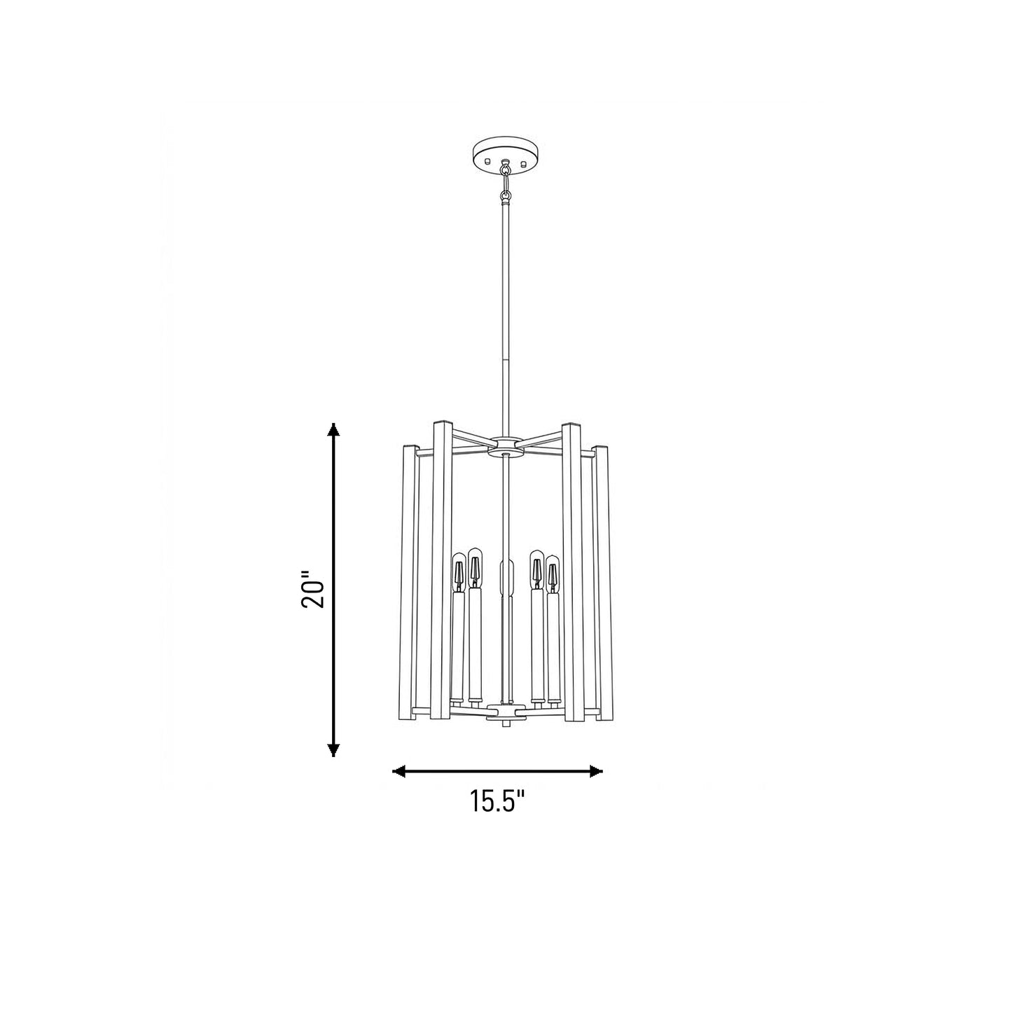 Benson 5-Light Pendant in Matte Black