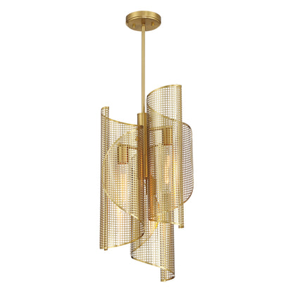 Hillbourne 3-Light Pendant in Warm Brass