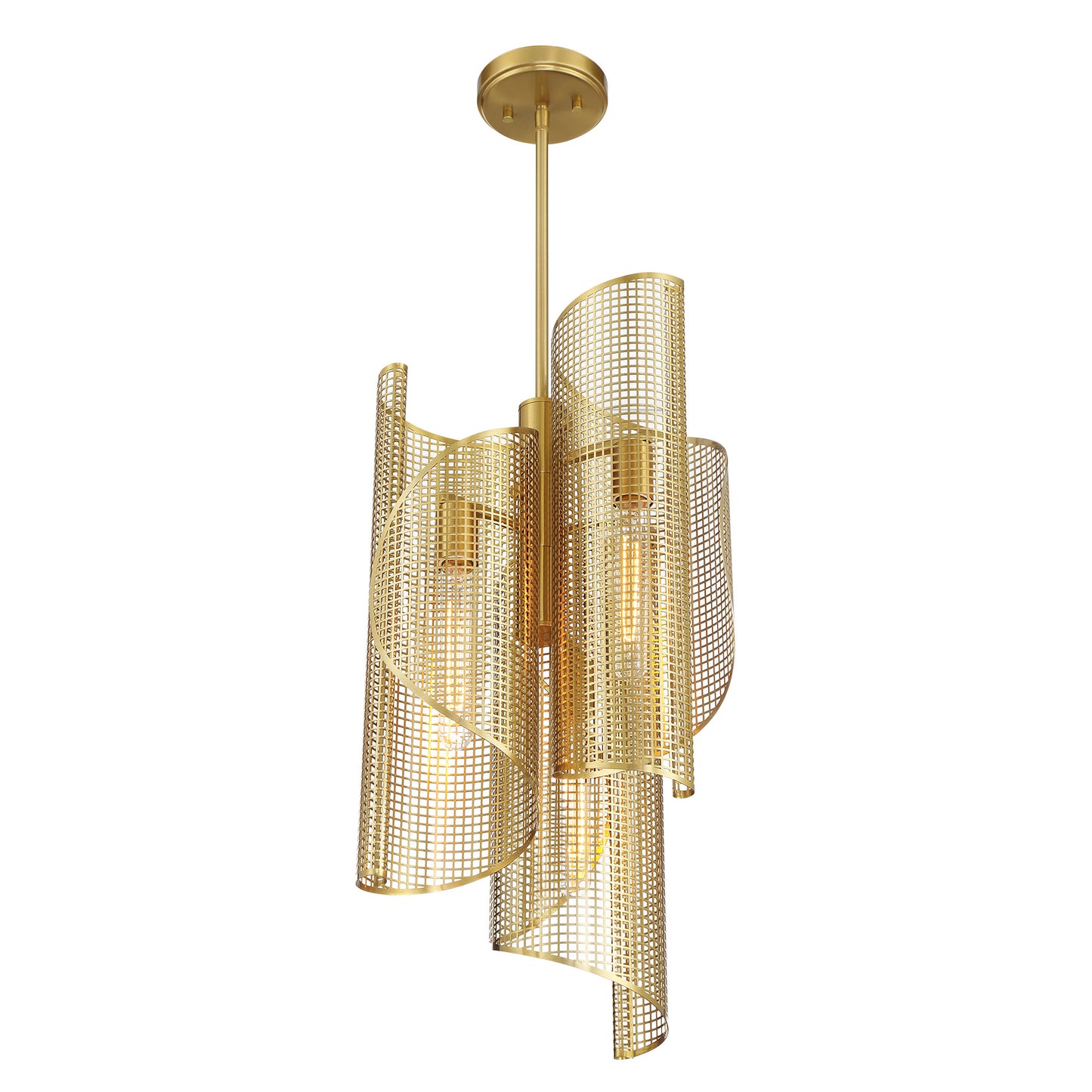 Hillbourne 3-Light Pendant in Warm Brass
