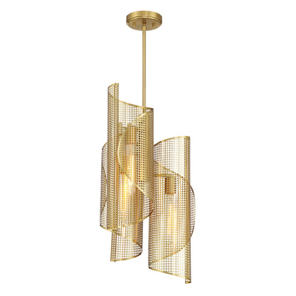 Hillbourne 3-Light Pendant in Warm Brass