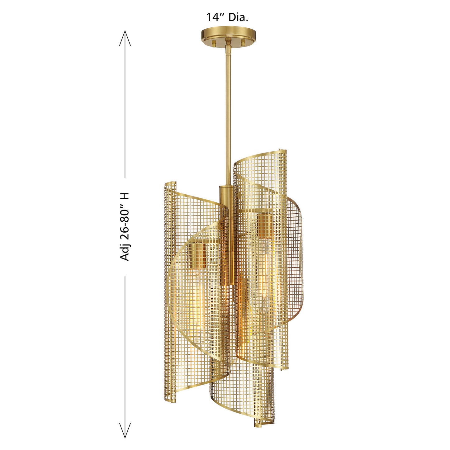 Hillbourne 3-Light Pendant in Warm Brass