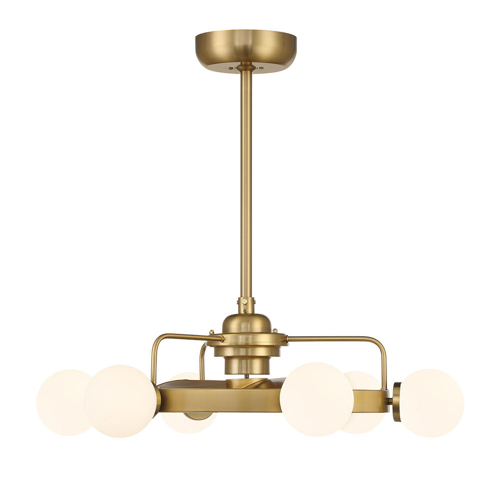 Savoy House Gibson 6-Light Fan D'Lier - Warm Brass