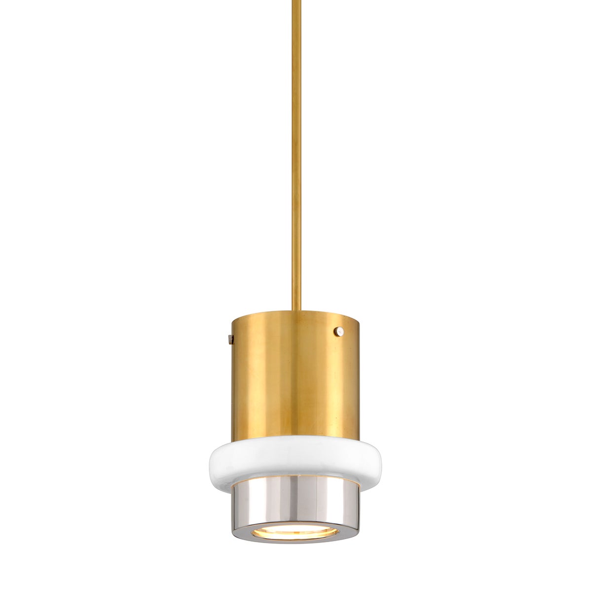 Corbett Beckenham Pendant Vintage Polished Brass and Nickel