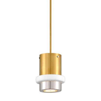 Corbett Beckenham Pendant Vintage Polished Brass and Nickel