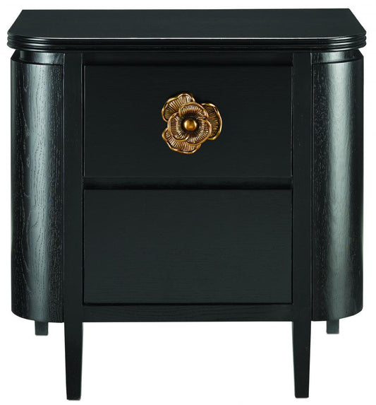 Briallen Black Nightstand, Currey and Company (3000-0098 NDNP)