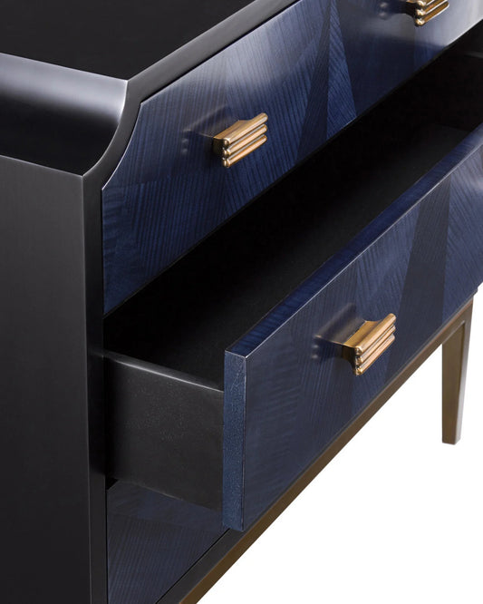 Kallista Blue Chest, Currey and Company (3000-0124 NKFL)