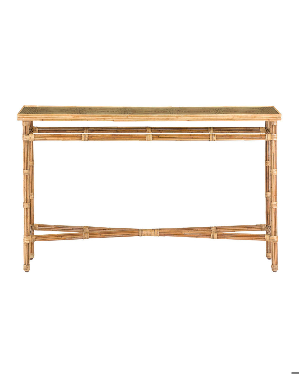 Silang Console Table, Natural Rattan, Clear, 29.75"H, Currey and Company (3000-0174 RQ24)