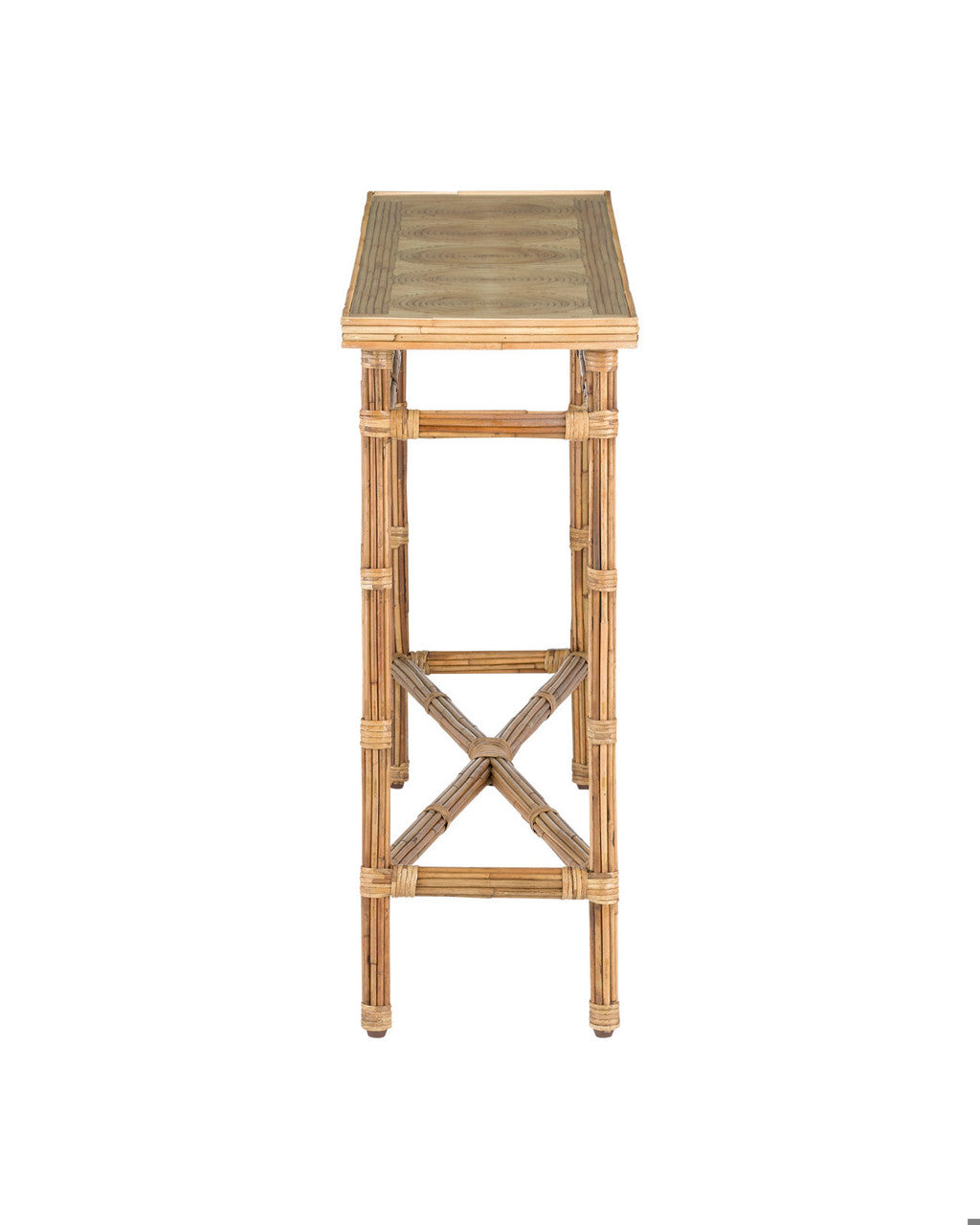 Silang Console Table, Natural Rattan, Clear, 29.75"H, Currey and Company (3000-0174 RQ24)