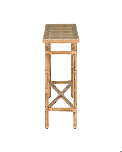 Silang Console Table, Natural Rattan, Clear, 29.75"H, Currey and Company (3000-0174 RQ24)