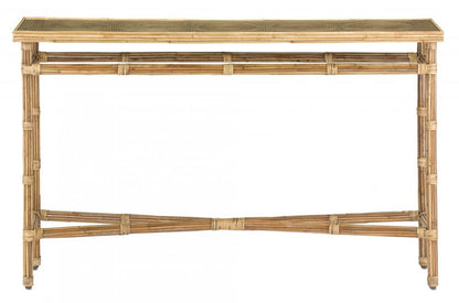 Currey and Company Silang Console Table Natural Rattan