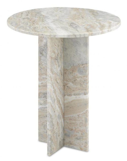 Currey and Company Harmon Toronto Marble Accent Table Natural