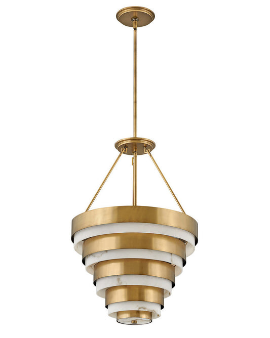 Hinkley Echelon Down Chandelier Brass, Heritage Brass