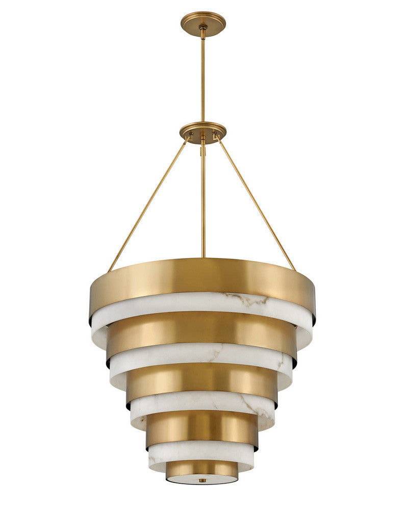 Hinkley Echelon Down Chandelier Brass, Heritage Brass