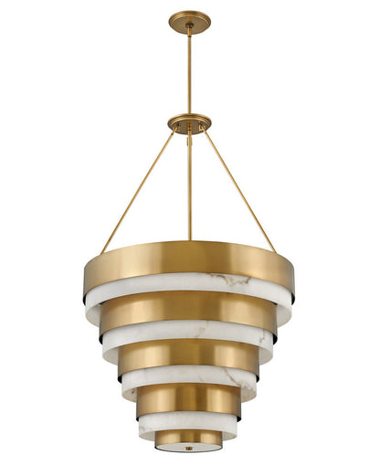 Hinkley Echelon Down Chandelier Brass, Heritage Brass