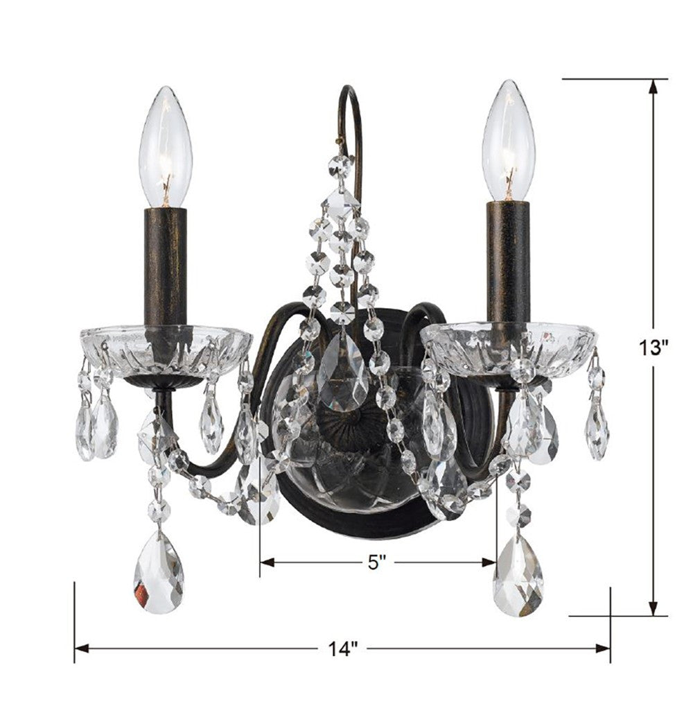 Crystorama Butler Wall Sconce English Bronze