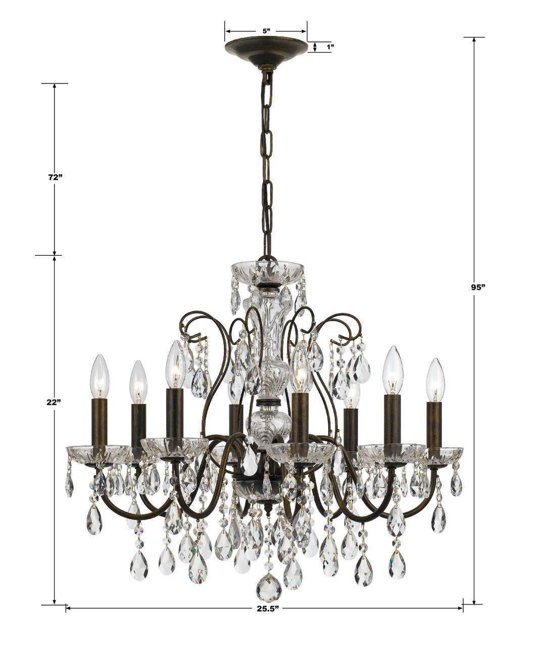 Crystorama Butler Chandelier English Bronze