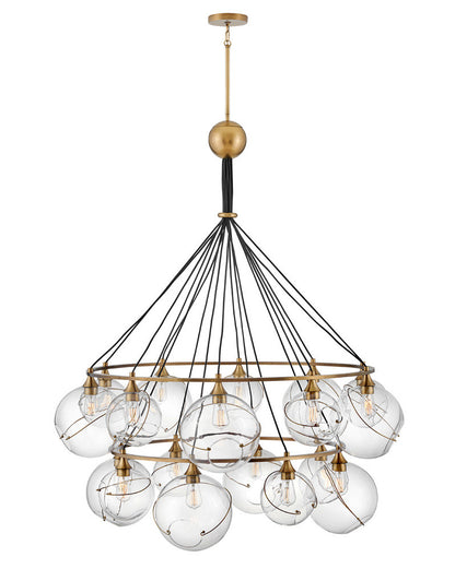Hinkley Skye Down Chandelier Brass, Steel, Heritage Brass