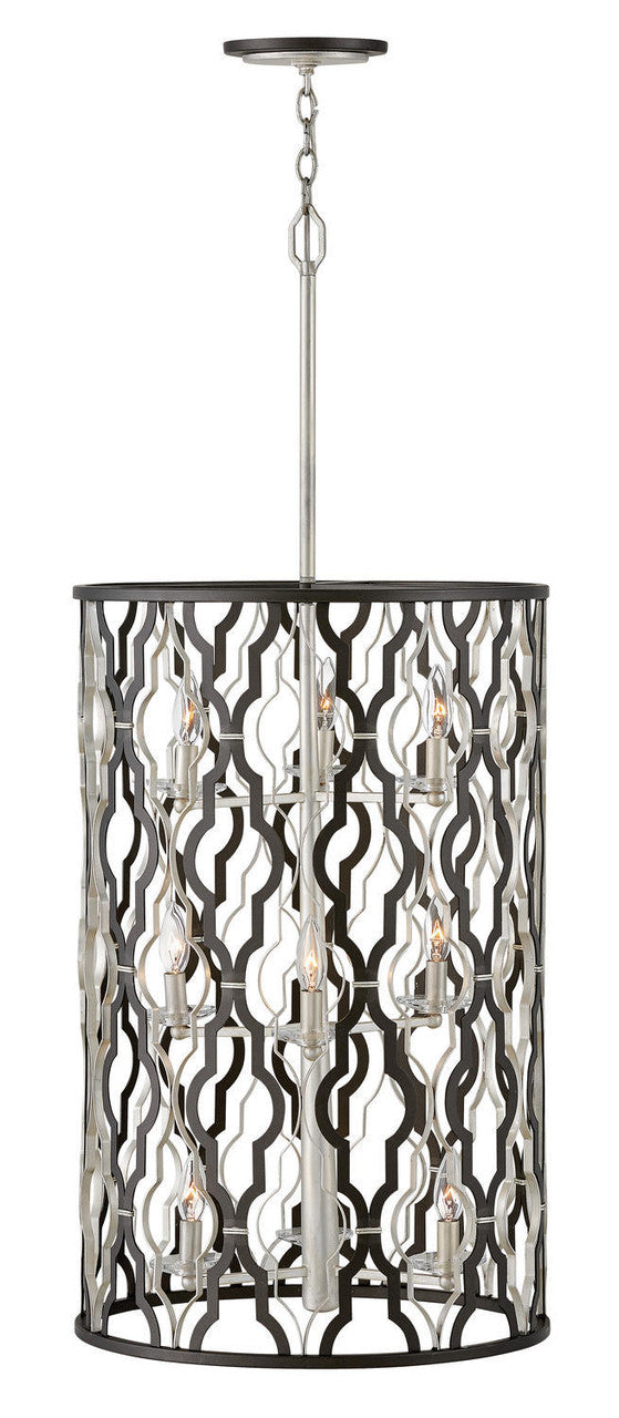 Hinkley Portico Drum Chandelier Metallic Bronze, Glacial