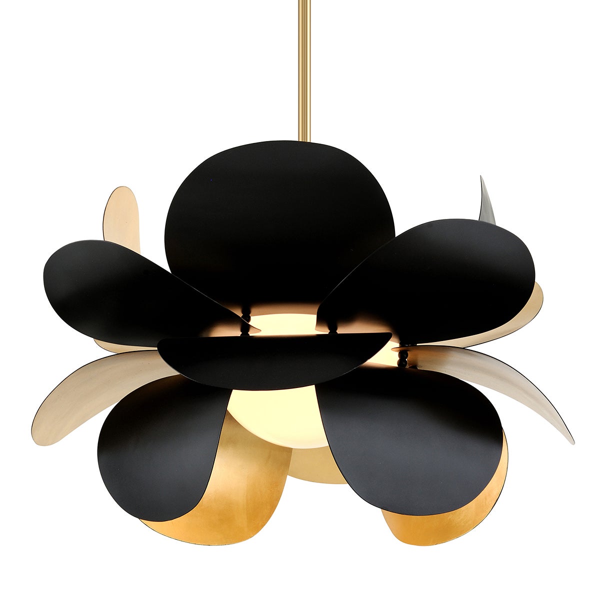 Corbett Ginger Pendant Gold Leaf with Soft Black