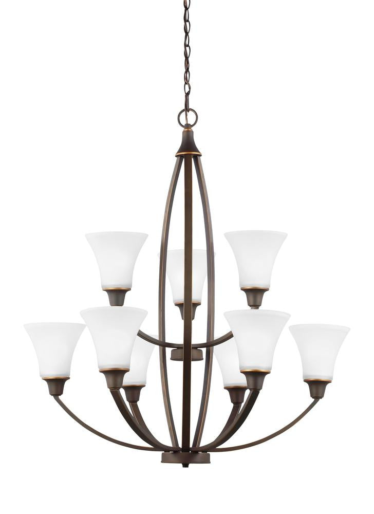 Generation Lighting Metcalf Nine Light Chandelier Autumn Bronze