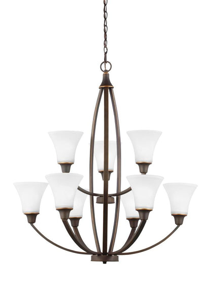 Generation Lighting Metcalf Nine Light Chandelier Autumn Bronze