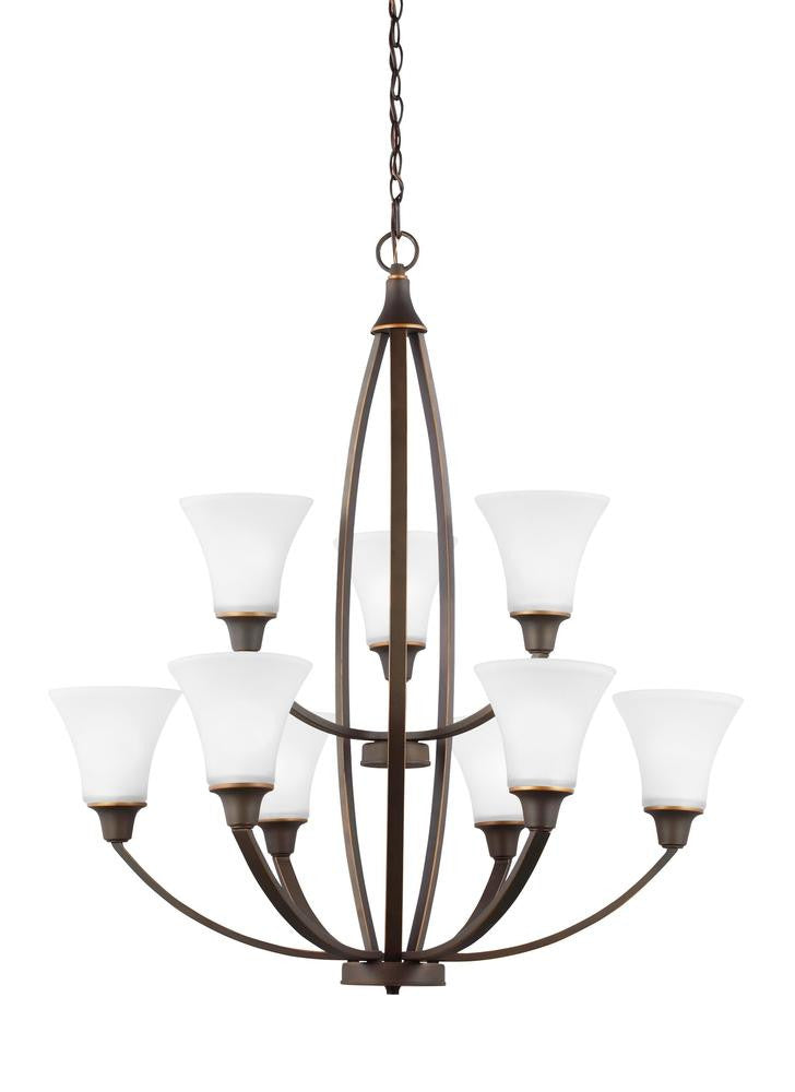 Generation Lighting Metcalf Nine Light Chandelier Autumn Bronze