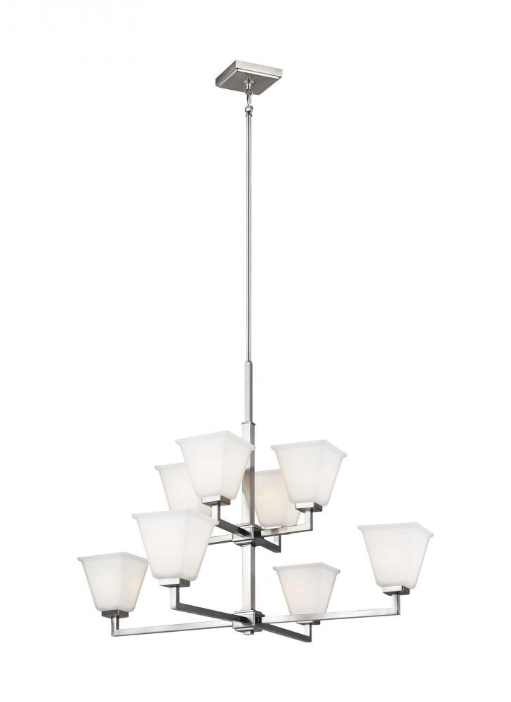 Generation Lighting Ellis Harper Eight Light Chandelier Brushed Nickel