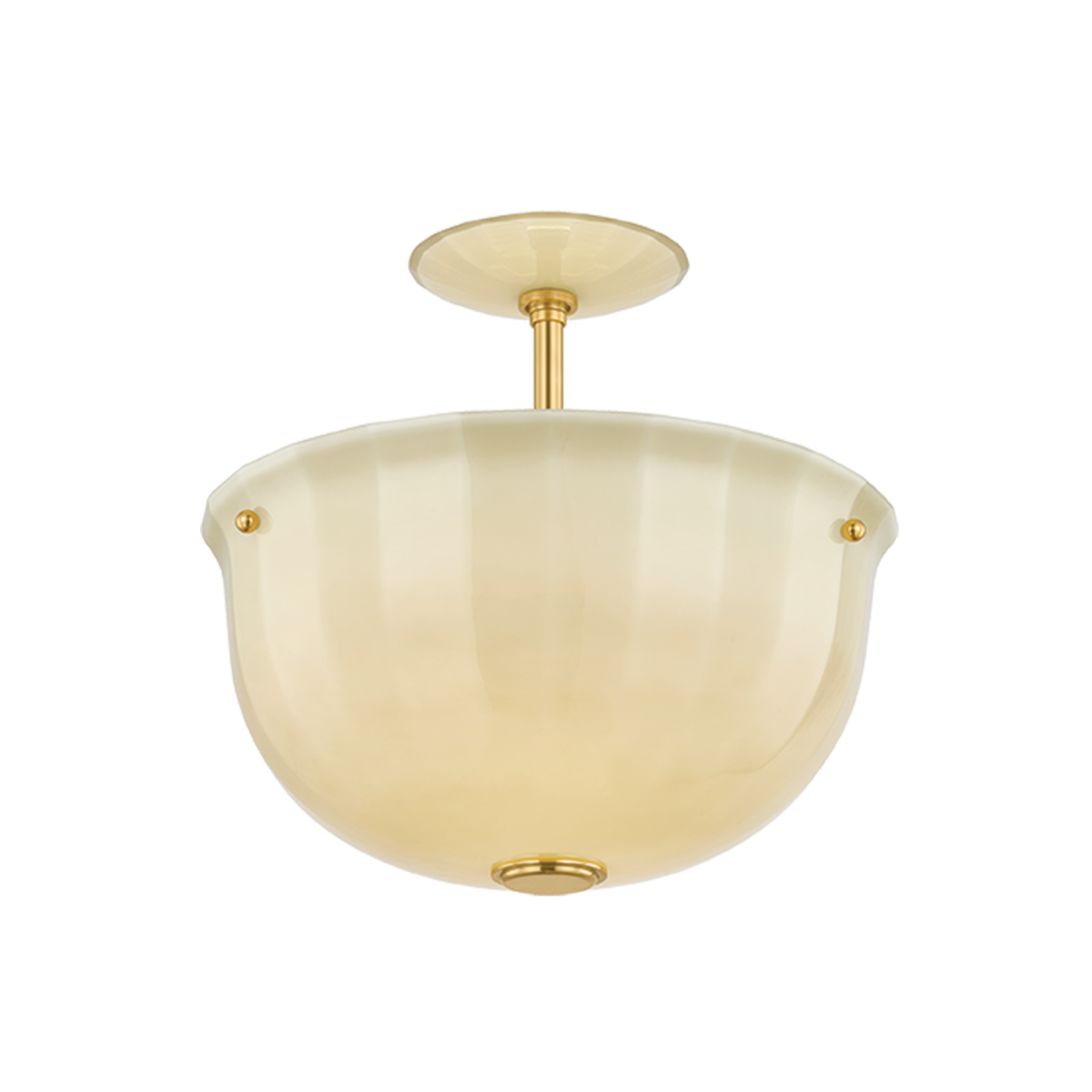 Hudson Valley Nevins Semi-Flush Mount Aged Brass