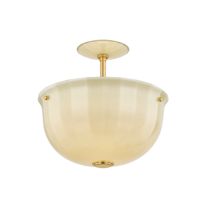 Hudson Valley Nevins Semi-Flush Mount Aged Brass