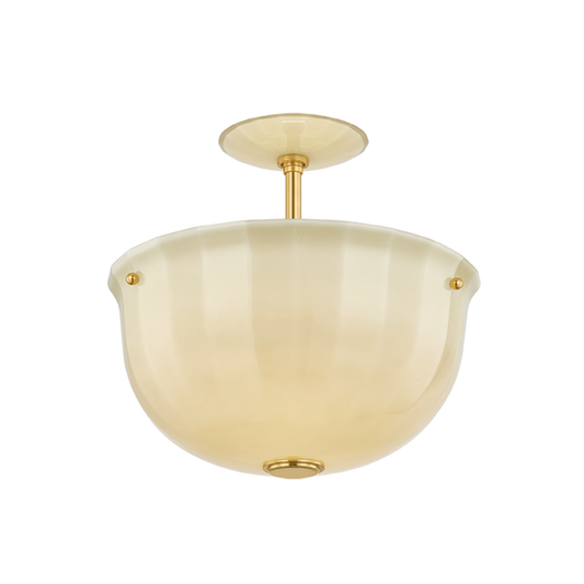 Hudson Valley Nevins Semi-Flush Mount Aged Brass