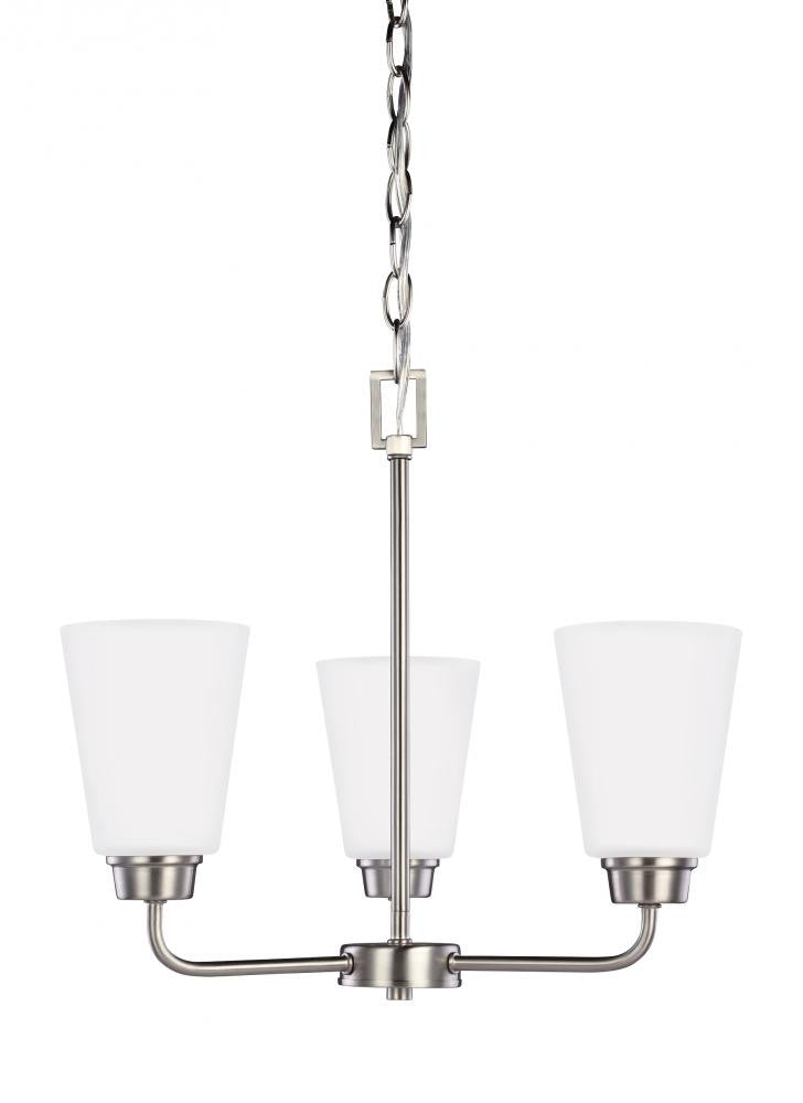 Generation Lighting Kerrville Three Light Chandelier Brushed Nickel
