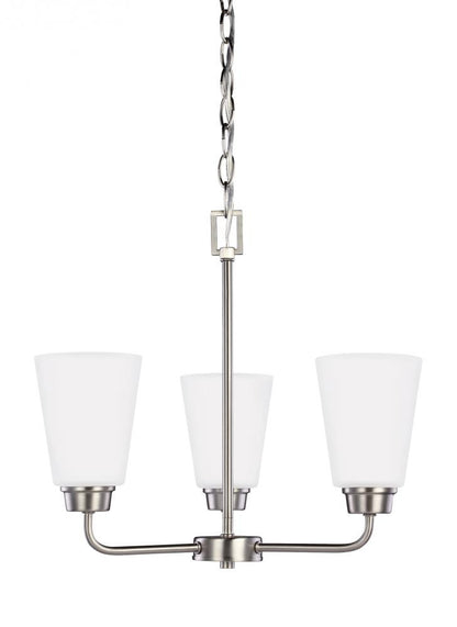 Generation Lighting Kerrville Three Light Chandelier Brushed Nickel
