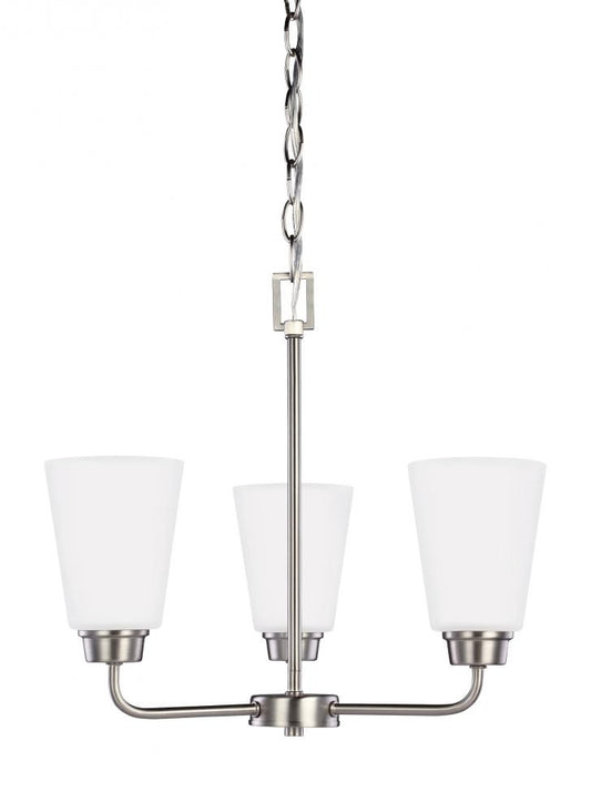 Generation Lighting Kerrville Three Light Chandelier Brushed Nickel
