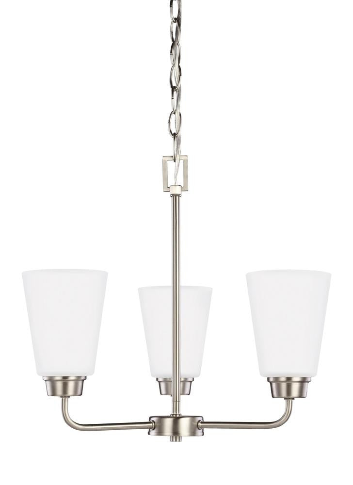 Generation Lighting Kerrville Three Light Chandelier Brushed Nickel