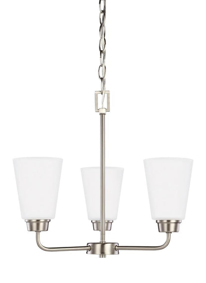 Generation Lighting Kerrville Three Light Chandelier Brushed Nickel